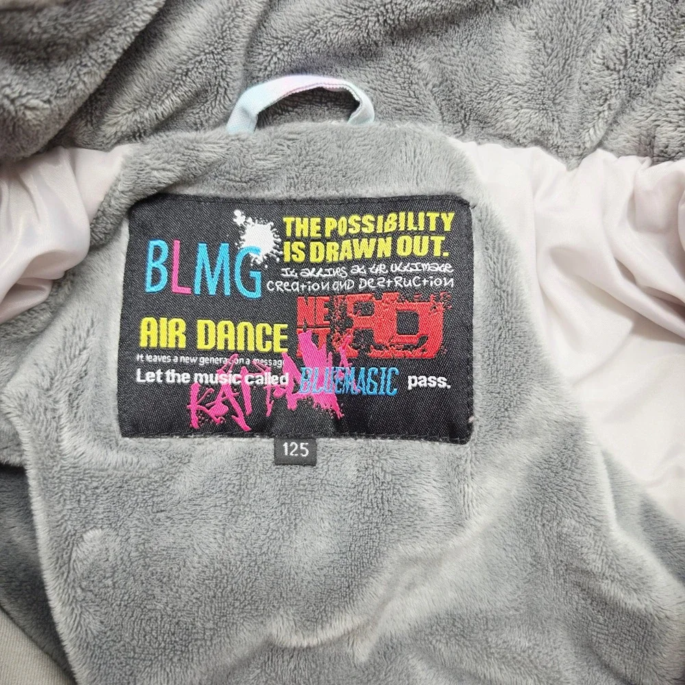 Blue Magic BLMG Snow Suit Kids 125 (7) Pastel Tie Dye Faux Fur Hood Ski OnePiece